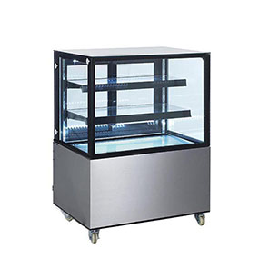 Rectangular Glass Refrigerated Glass Display Case for Bakery and Cake